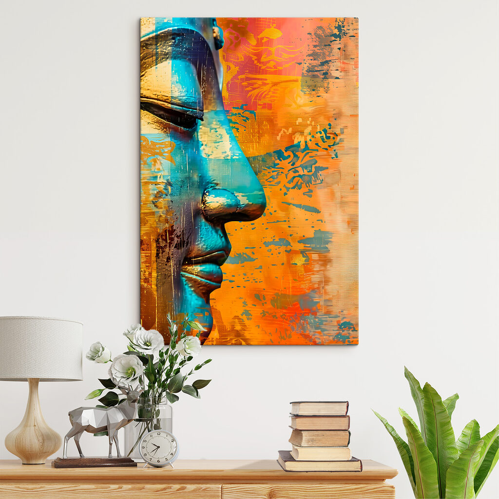 Vibrant face in colorful abstraction Vibrant face in colorful abstraction