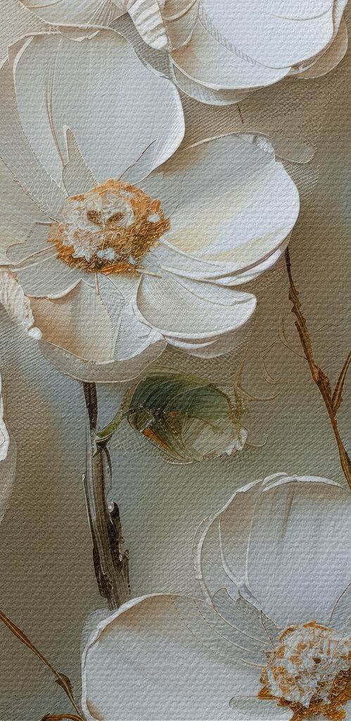 Painting of white flowers Painting of white flowers
