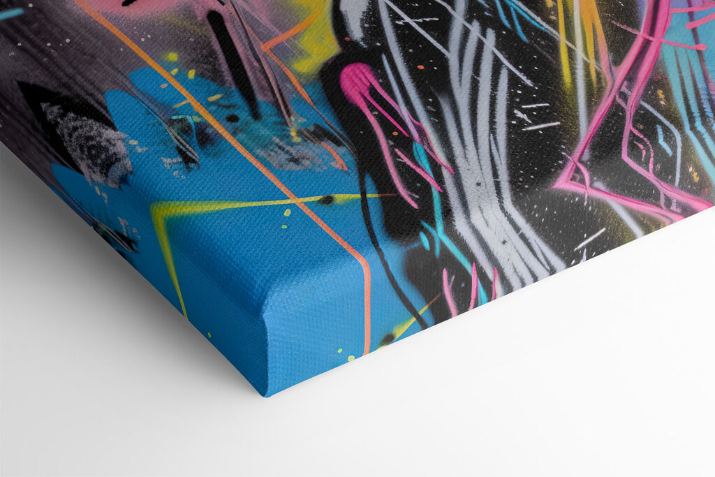 Graffiti of a woman with headphones Graffiti of a woman with headphones