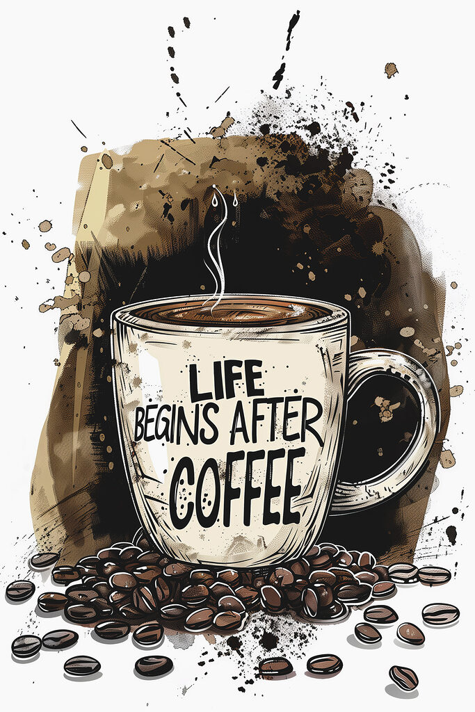 Coffee mug with a steamy liquid in it