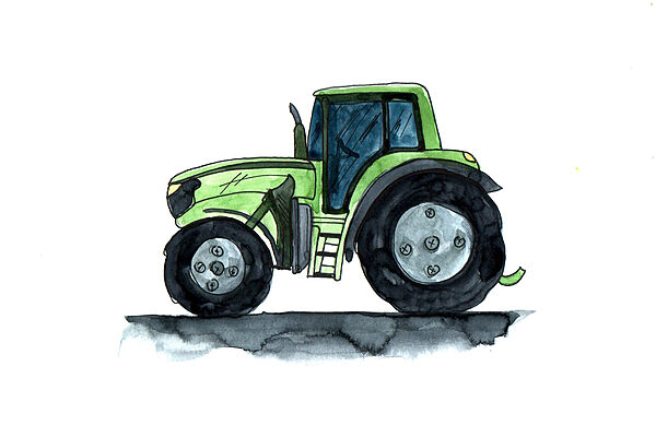 Zelený traktor s veľkými kolesami Zelený traktor s veľkými kolesami