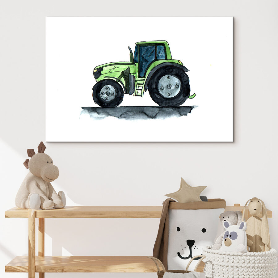Zelený traktor s veľkými kolesami
