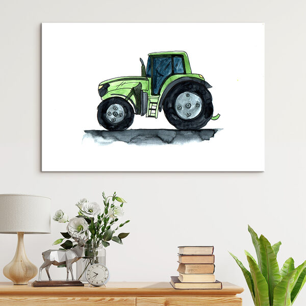 Zelený traktor s veľkými kolesami Zelený traktor s veľkými kolesami