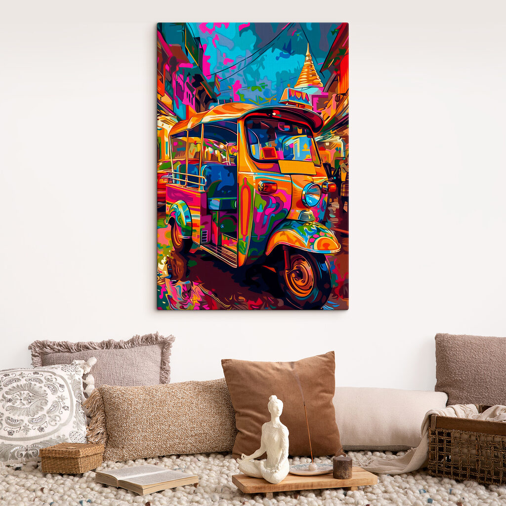 Colorful tuk in a street