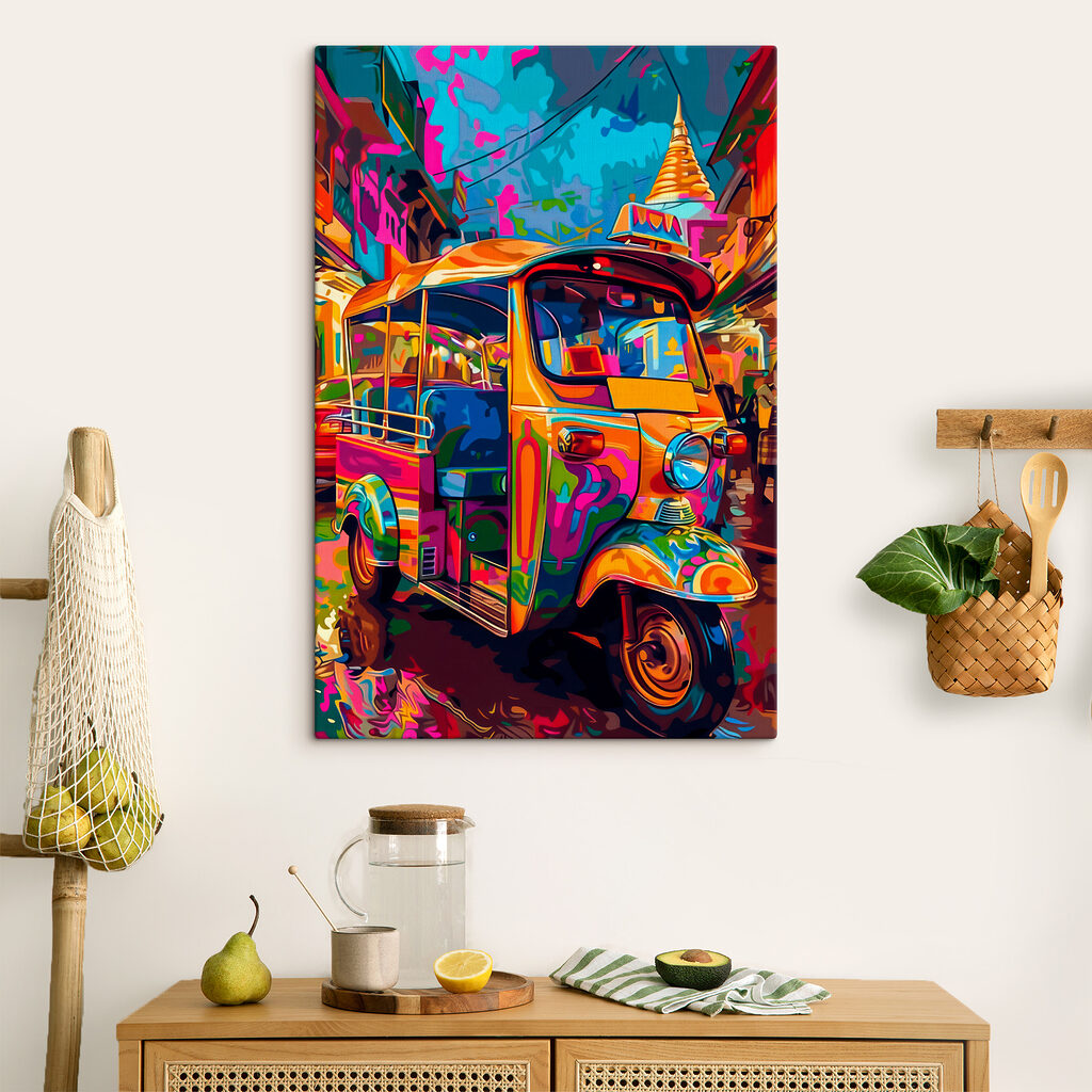 Colorful tuk in a street