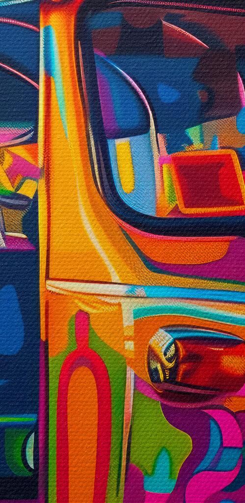 Colorful tuk in a street