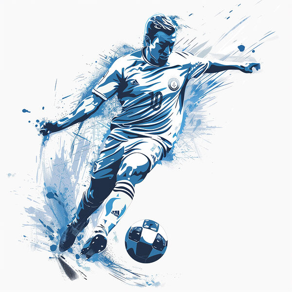 Muž kopajúci do futbalovej lopty Muž kopajúci do futbalovej lopty