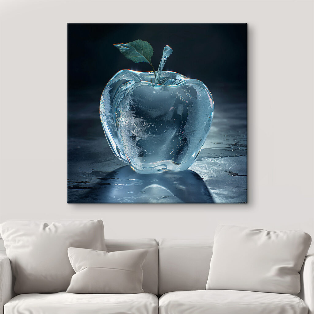 An apple shaped ice with a leaf An apple shaped ice with a leaf