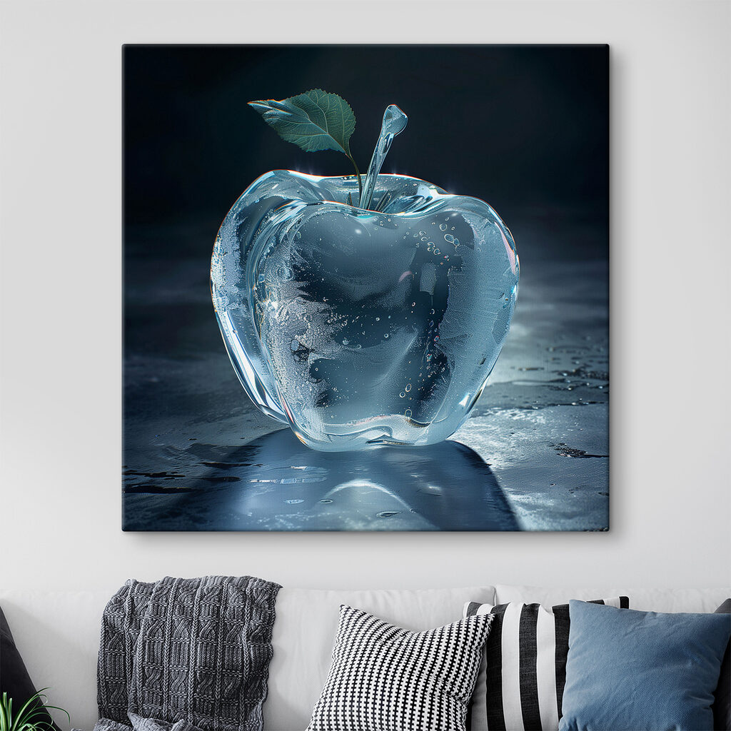 An apple shaped ice with a leaf An apple shaped ice with a leaf