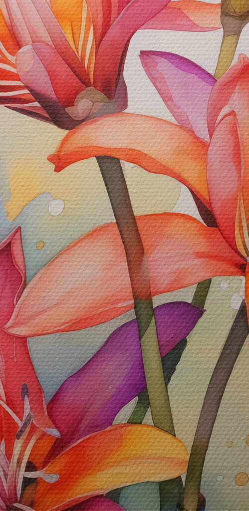 Painting of flowers on a white background Painting of flowers on a white background