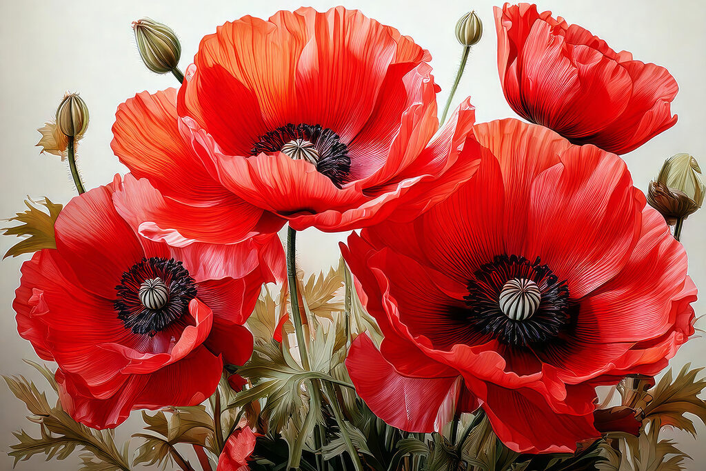 Group of red flowers