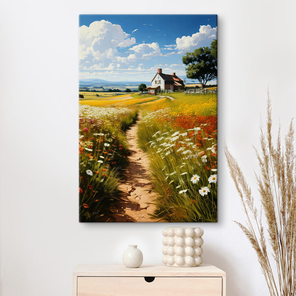 Path through a field of flowers Path through a field of flowers