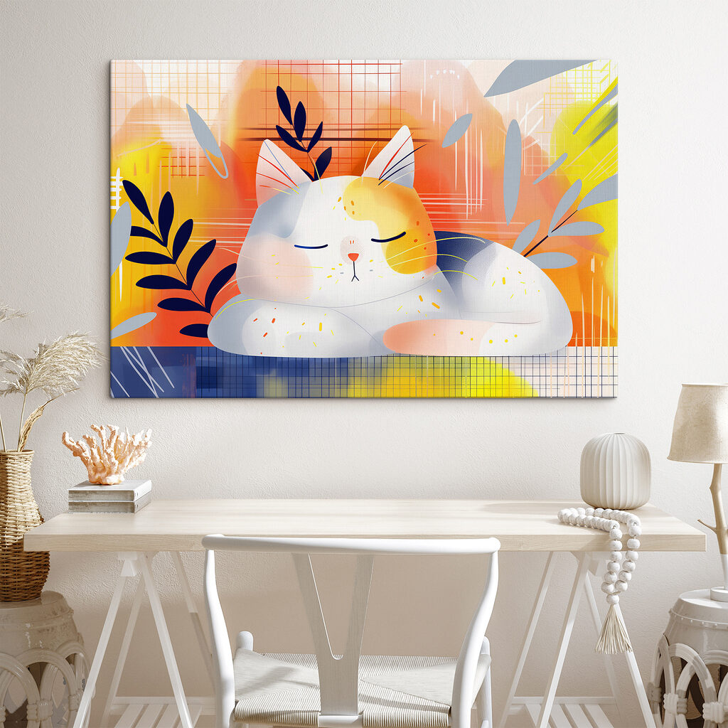 Cat sleeping with leaves on its head Cat sleeping with leaves on its head