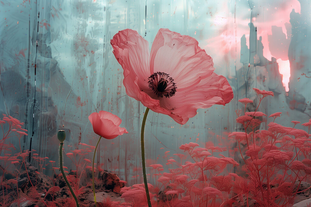 Pink flowers in a field Pink flowers in a field