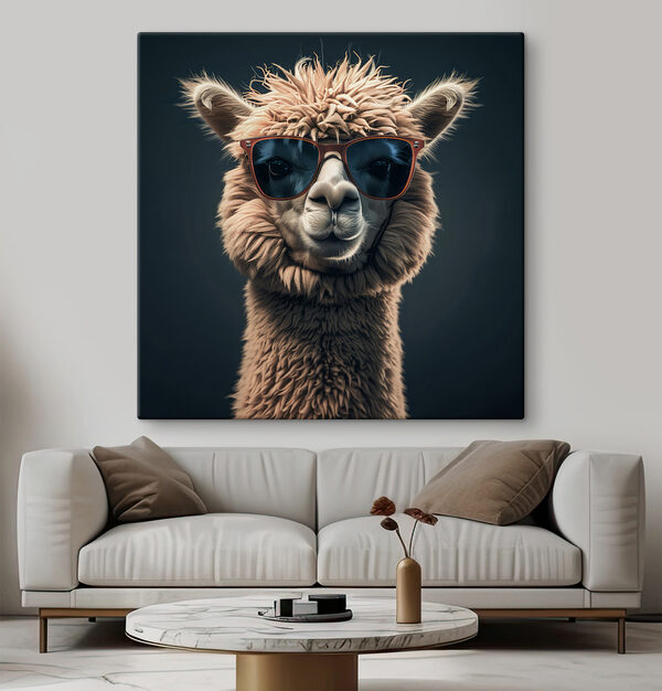 Lama nosí slnečné okuliare Lama nosí slnečné okuliare