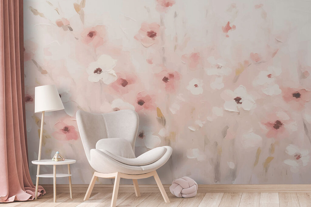 Painting of flowers on a white background Painting of flowers on a white background