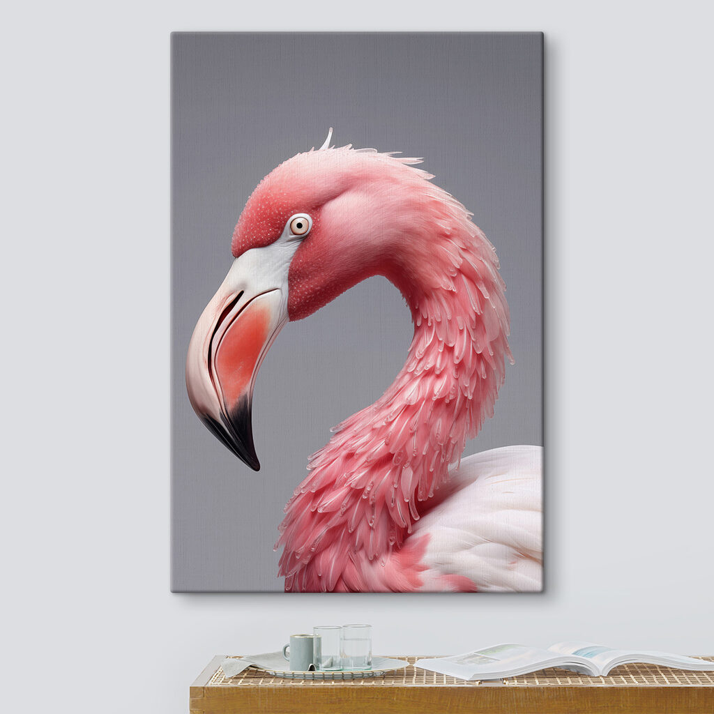 Close up of a pink flamingo