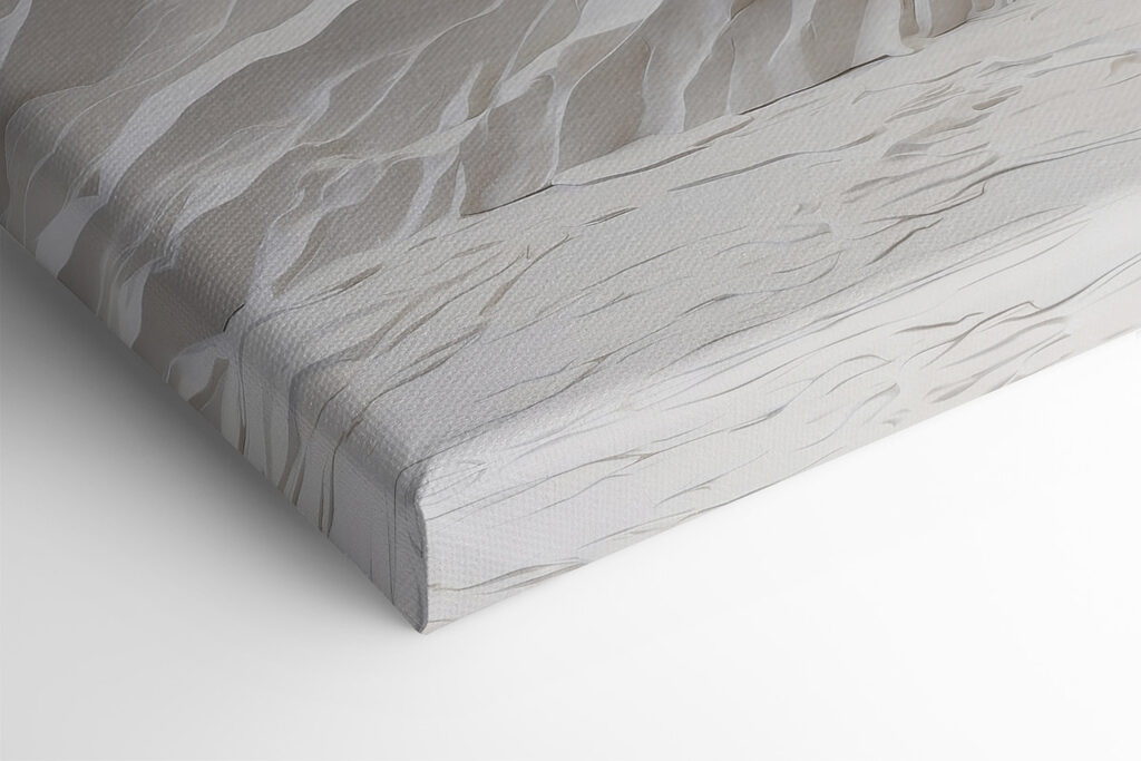 White mountain range with snow