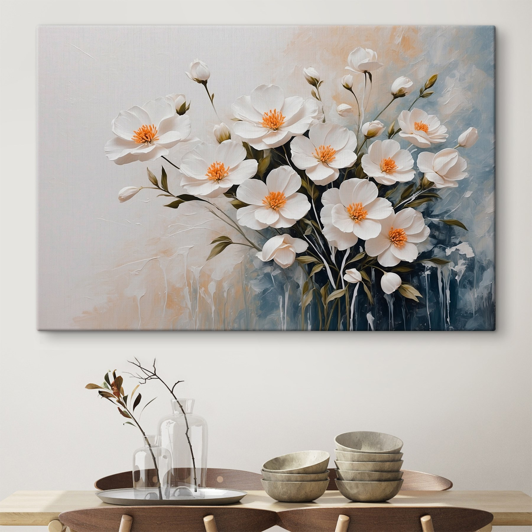 Painting of white flowers