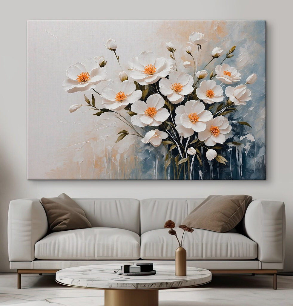 Painting of white flowers