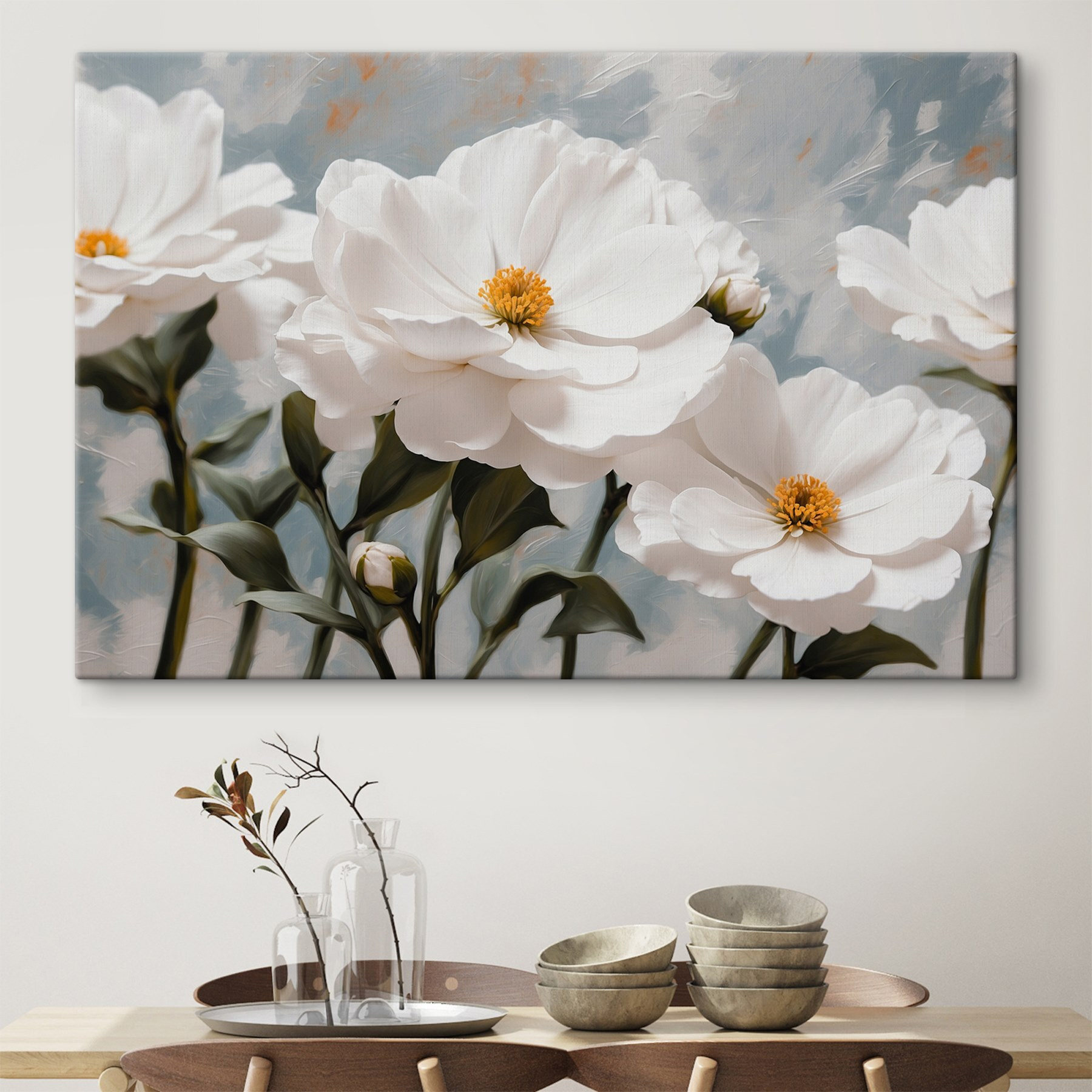 Group of white flowers Group of white flowers