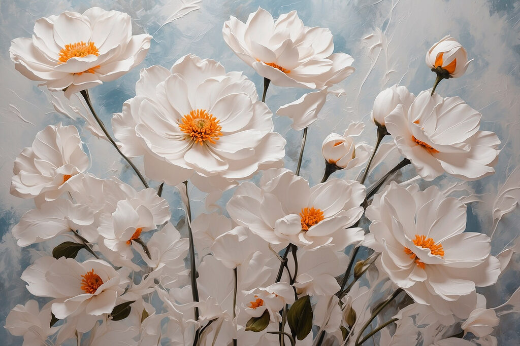 Group of white flowers Group of white flowers