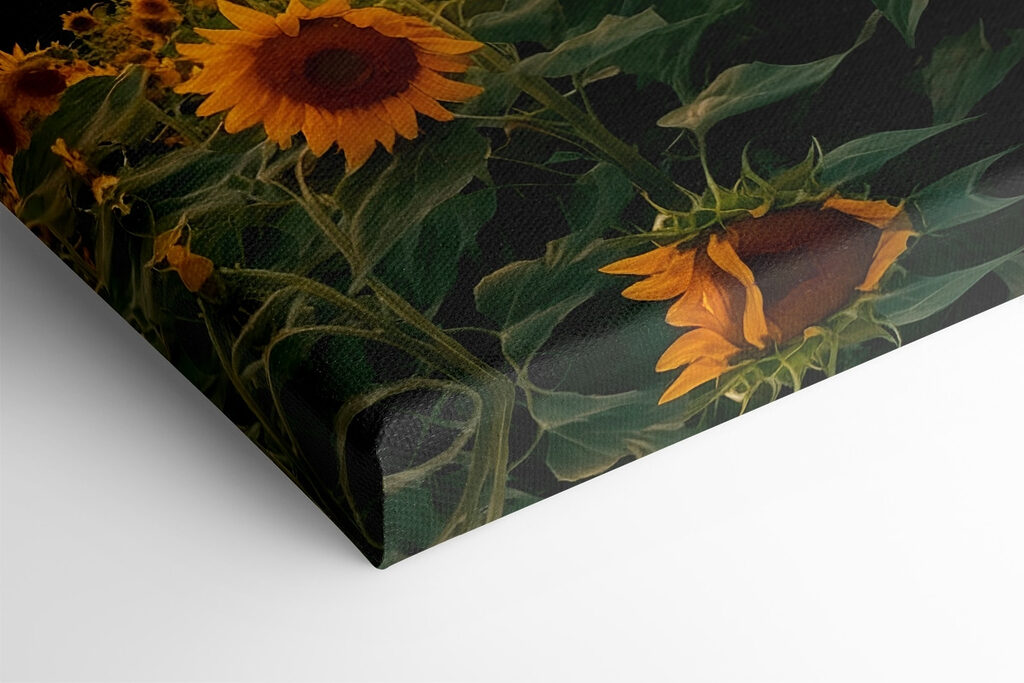 Field of sunflowers in the mountains