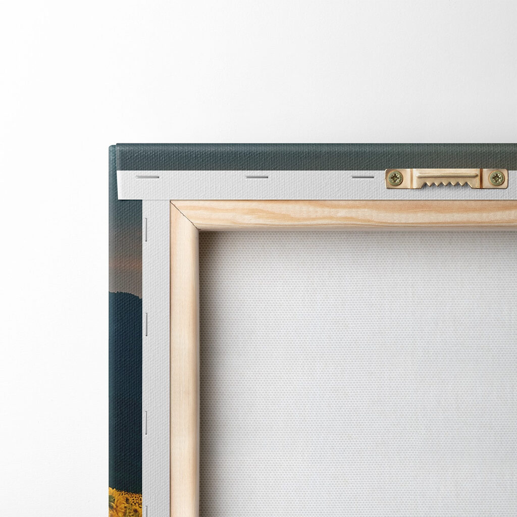 Field of sunflowers in the mountains