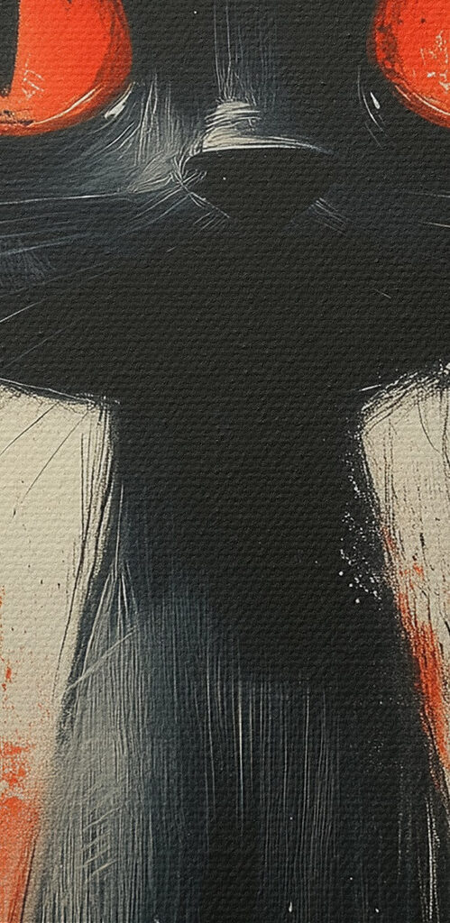 Black cat with red eyes