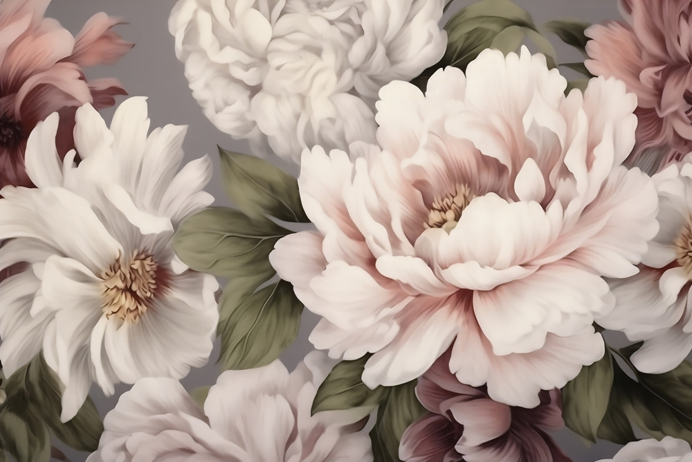 Delicate blooms in soft pastel hues