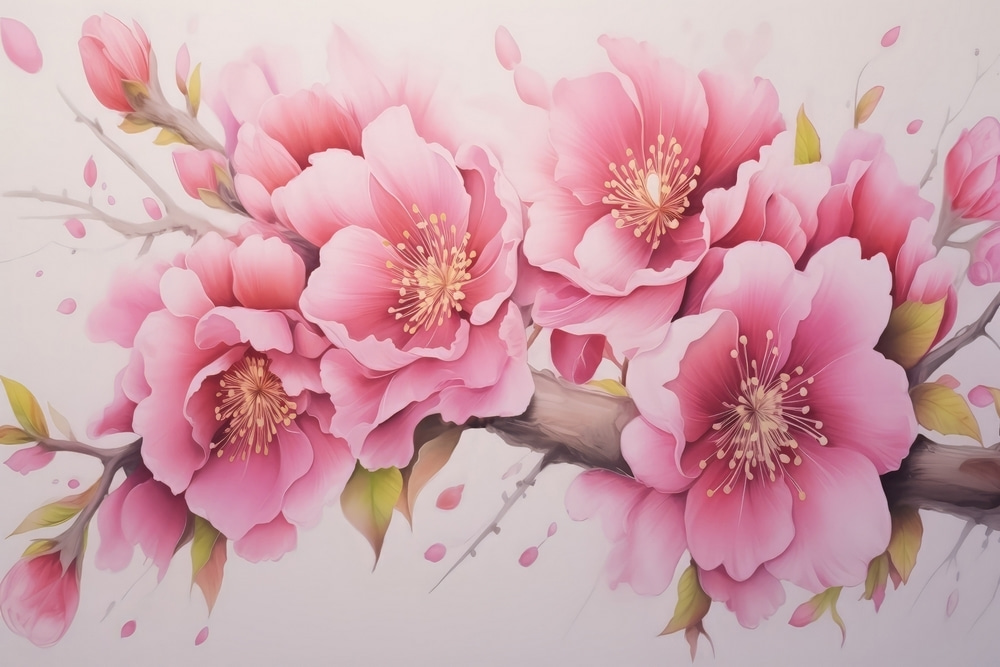 Painting of pink flowers