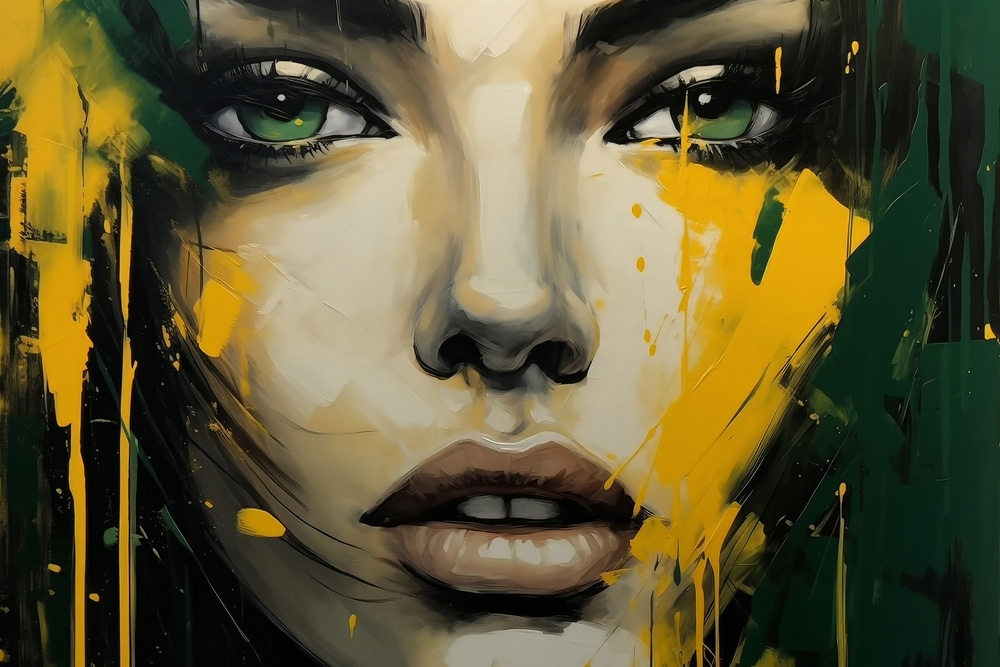 Painting of a woman's face Painting of a woman's face