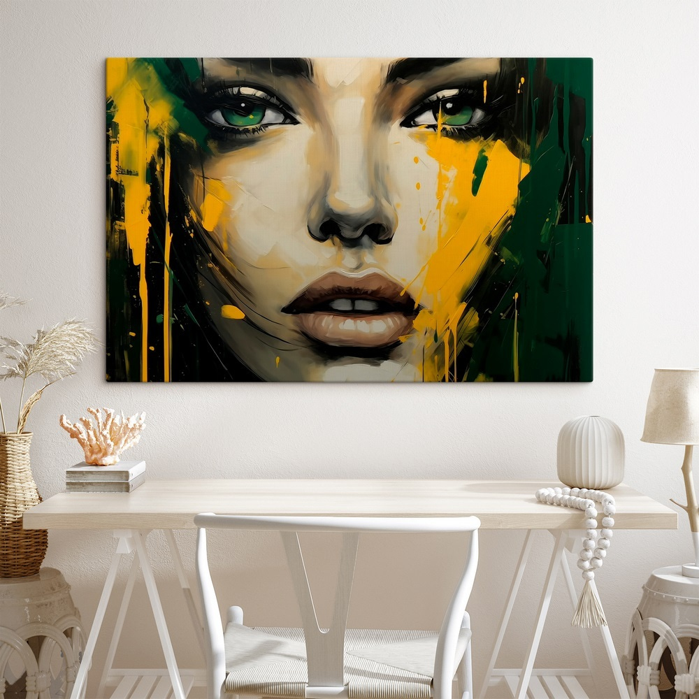 Painting of a woman's face Painting of a woman's face