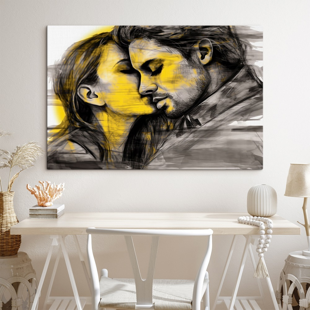 Man and woman kissing