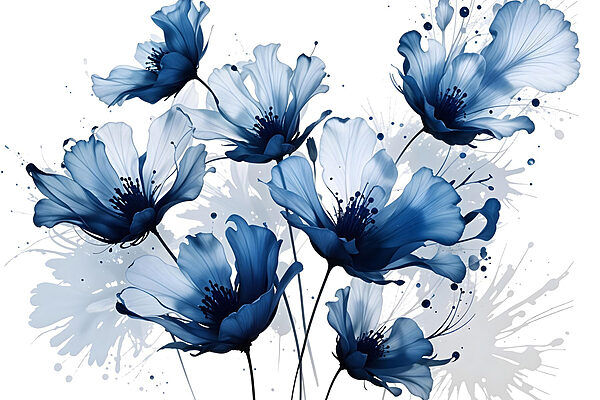 Group of blue flowers
