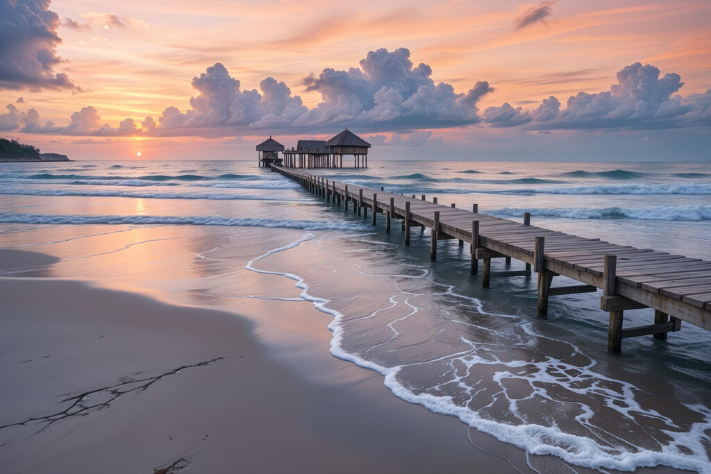 Dock leading to a building