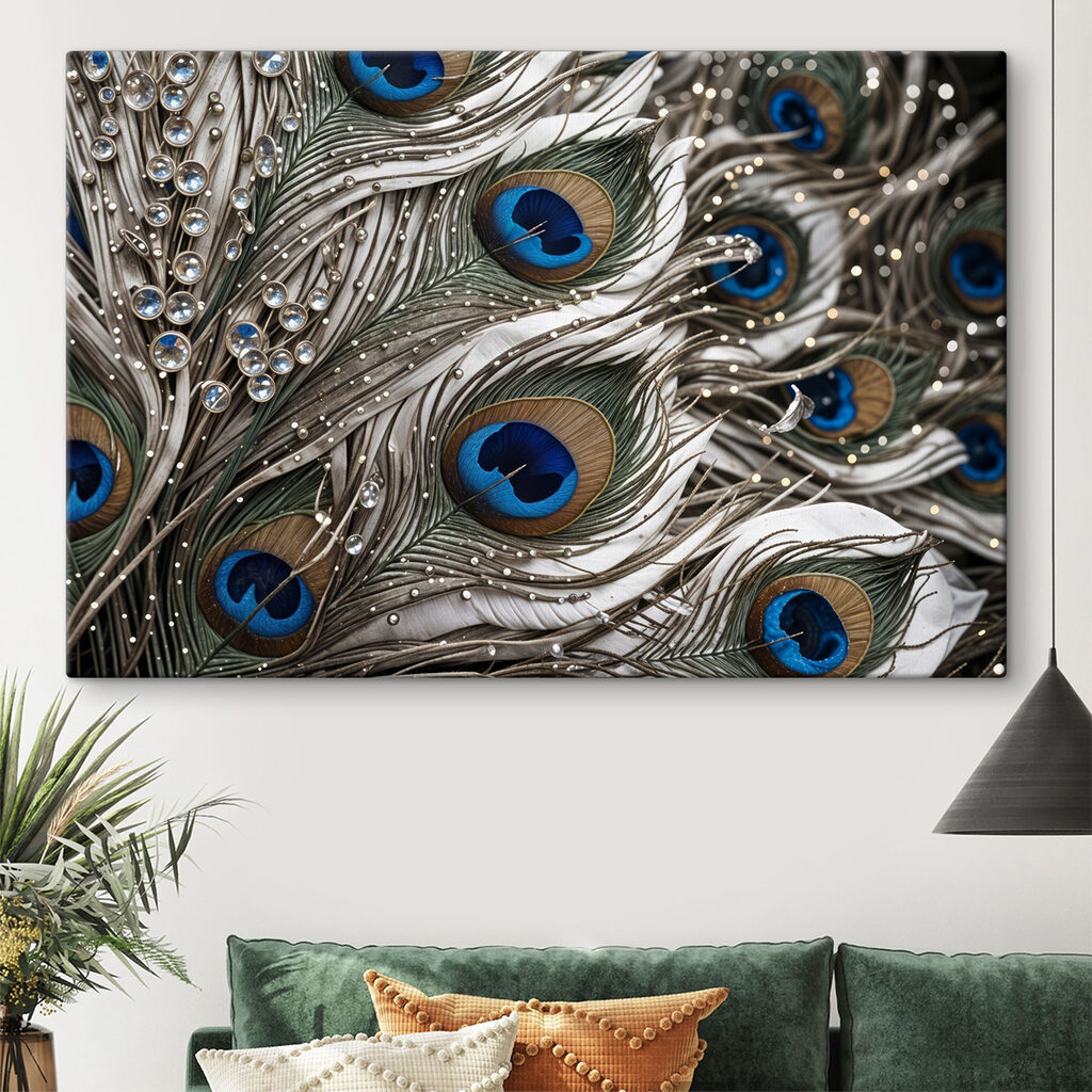 Close up of a peacock feather Close up of a peacock feather