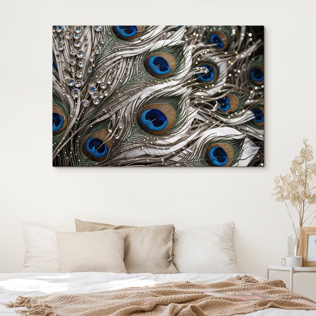 Close up of a peacock feather Close up of a peacock feather