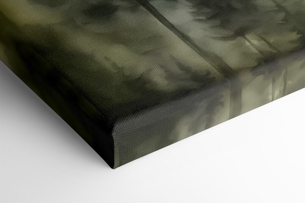 Foggy forest with trees