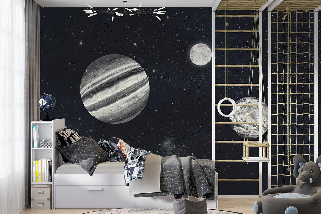 Planets in space with stars Planets in space with stars