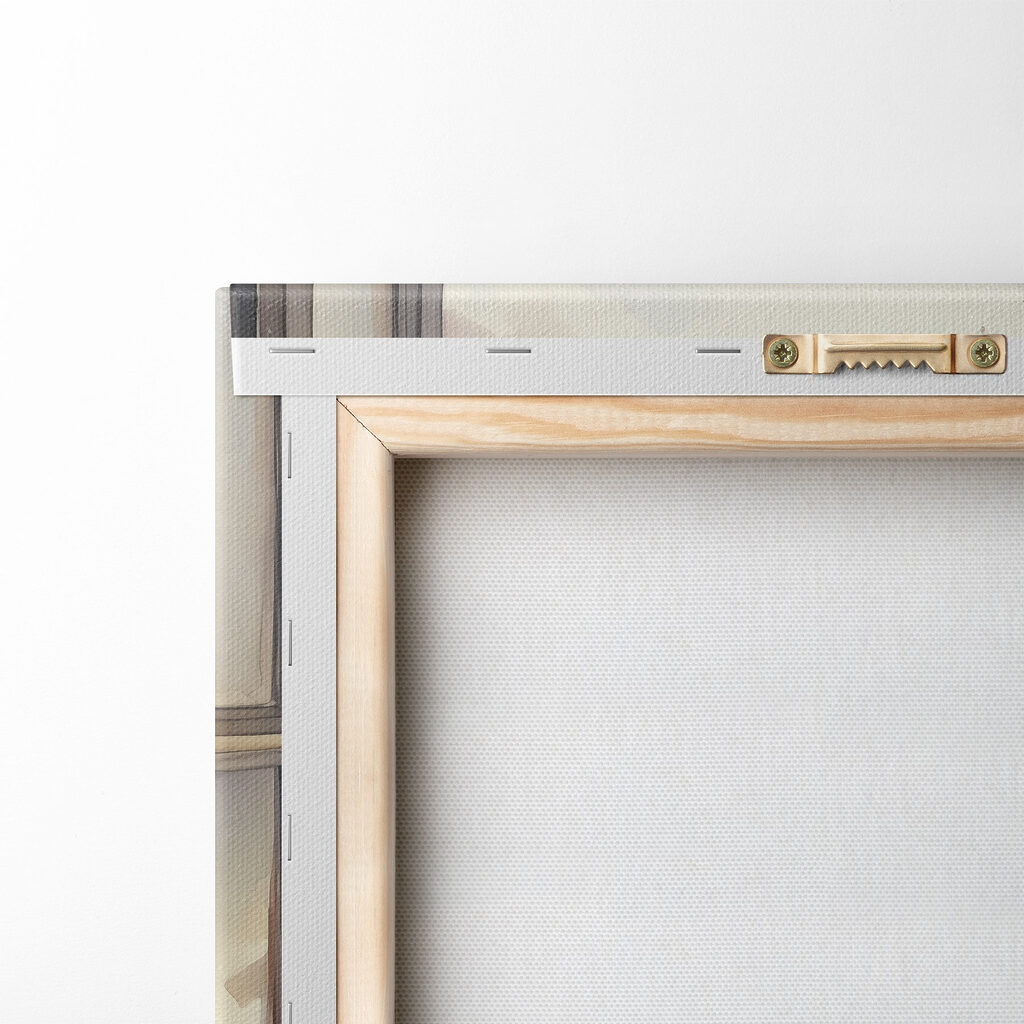 Watercolor painting of a table with food and flowers in front of a window Watercolor painting of a table with food and flowers in front of a window