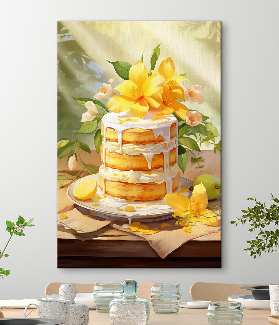 Torta s kvetmi na vrchu