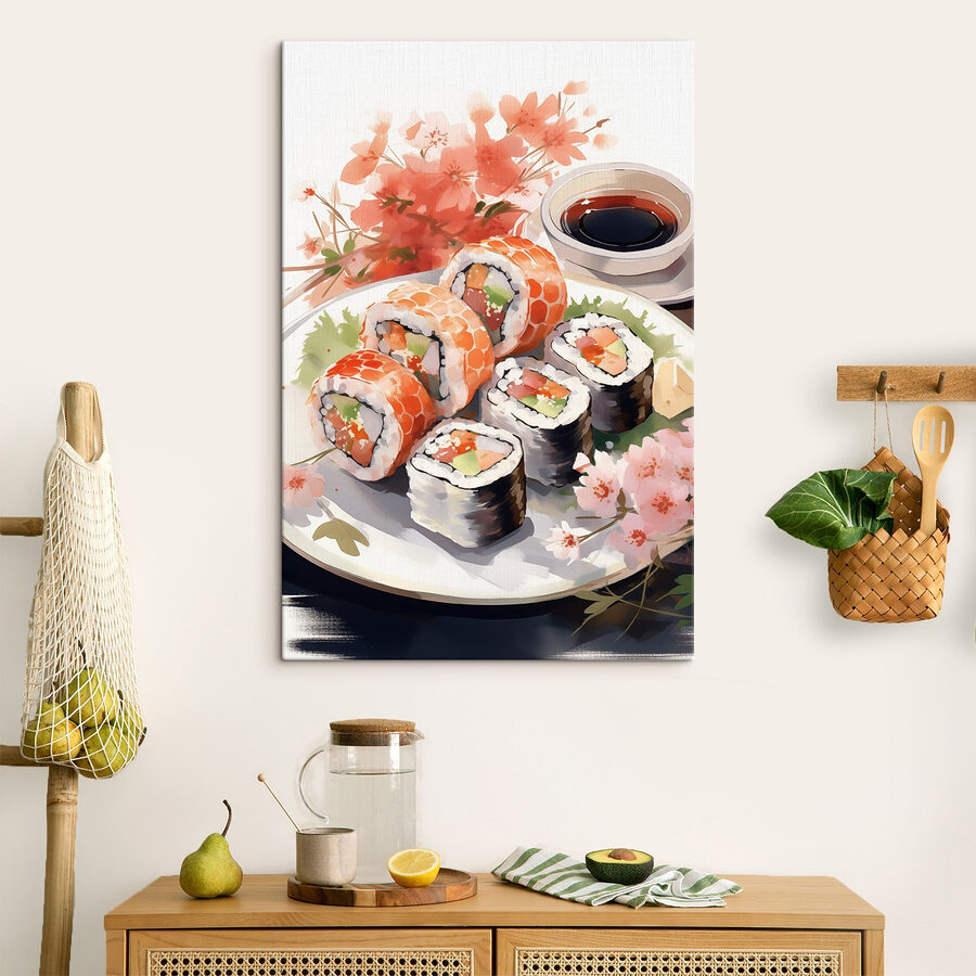 Tanier so sushi a omáčkou