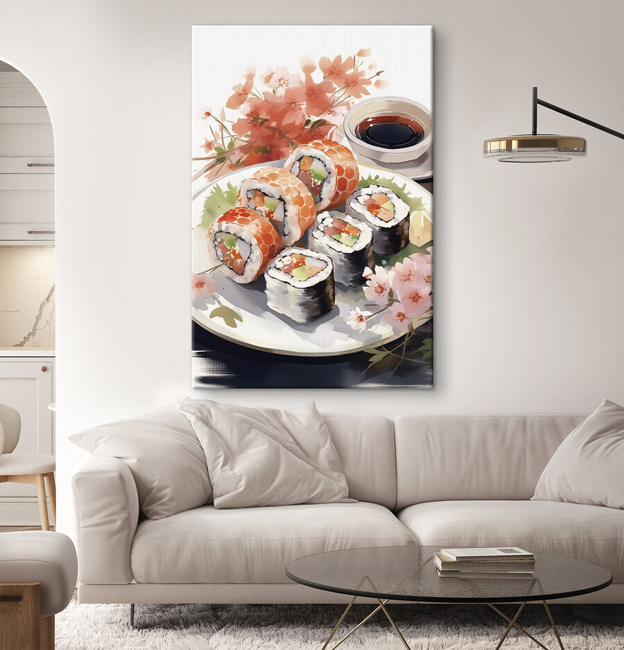 Tanier so sushi a omáčkou