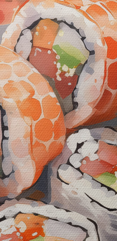 Plate of sushi and sauce