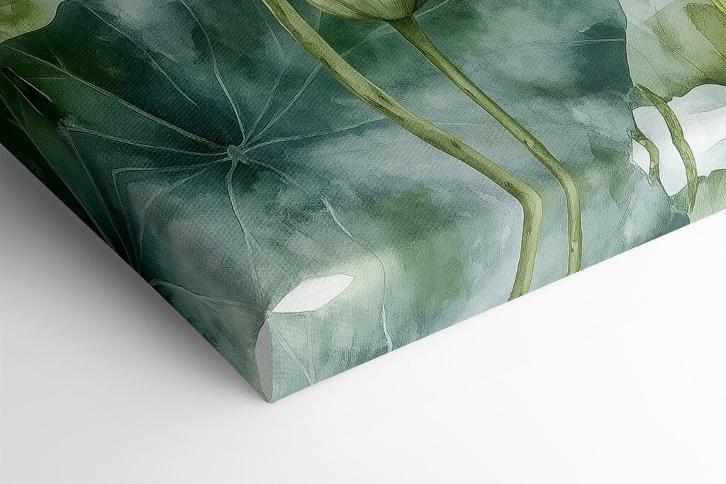 Painting of white flowers and green leaves Painting of white flowers and green leaves