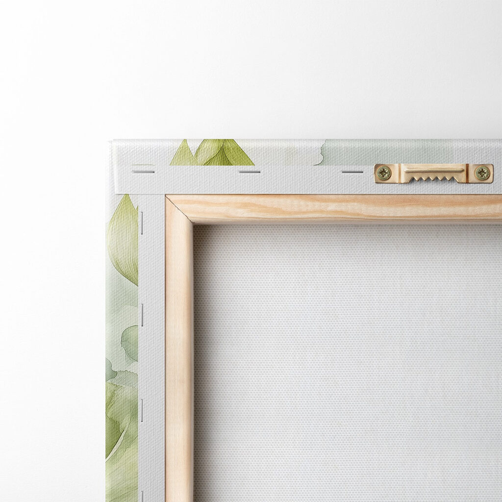 Painting of white flowers and green leaves Painting of white flowers and green leaves