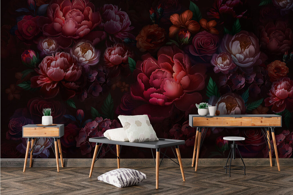 Group of flowers on a dark background Group of flowers on a dark background