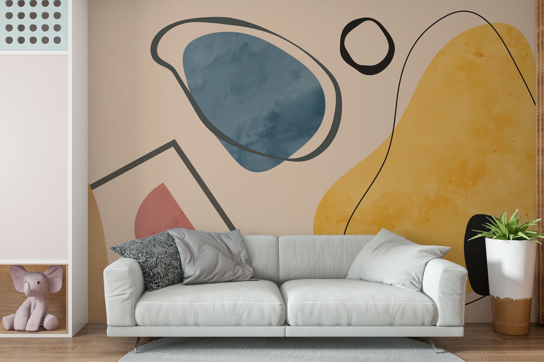 Colorful shapes and lines Colorful shapes and lines