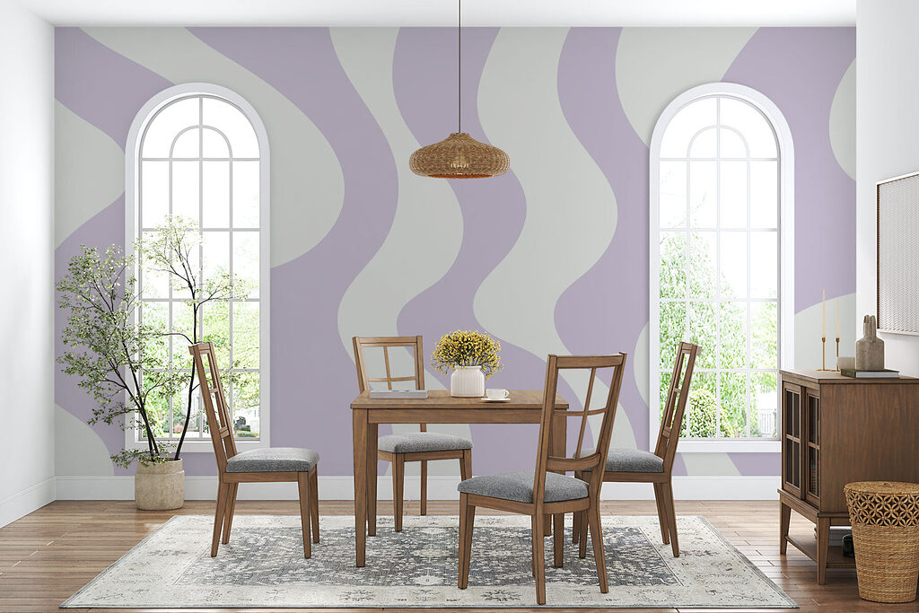 Purple and white wavy lines